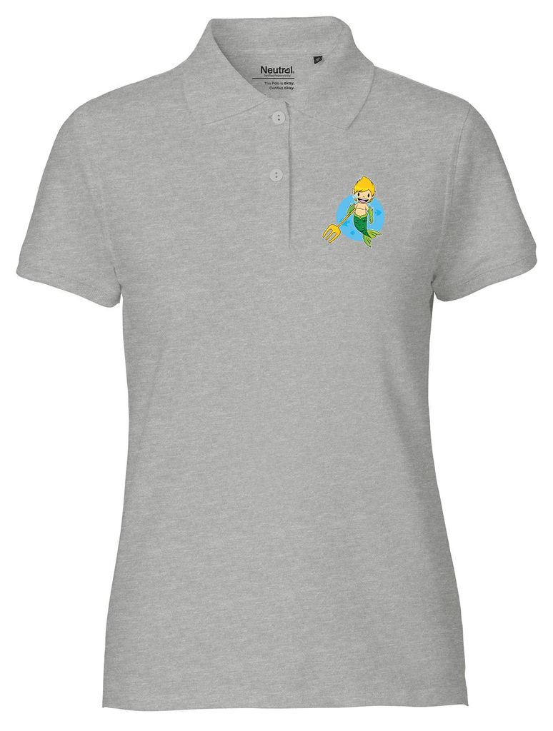 Huuraa Damen Polo Shirt Wassermann Fabelwesen M Sport Grey Bio Baumwolle Fairtrade Poloshirt Geschenkidee