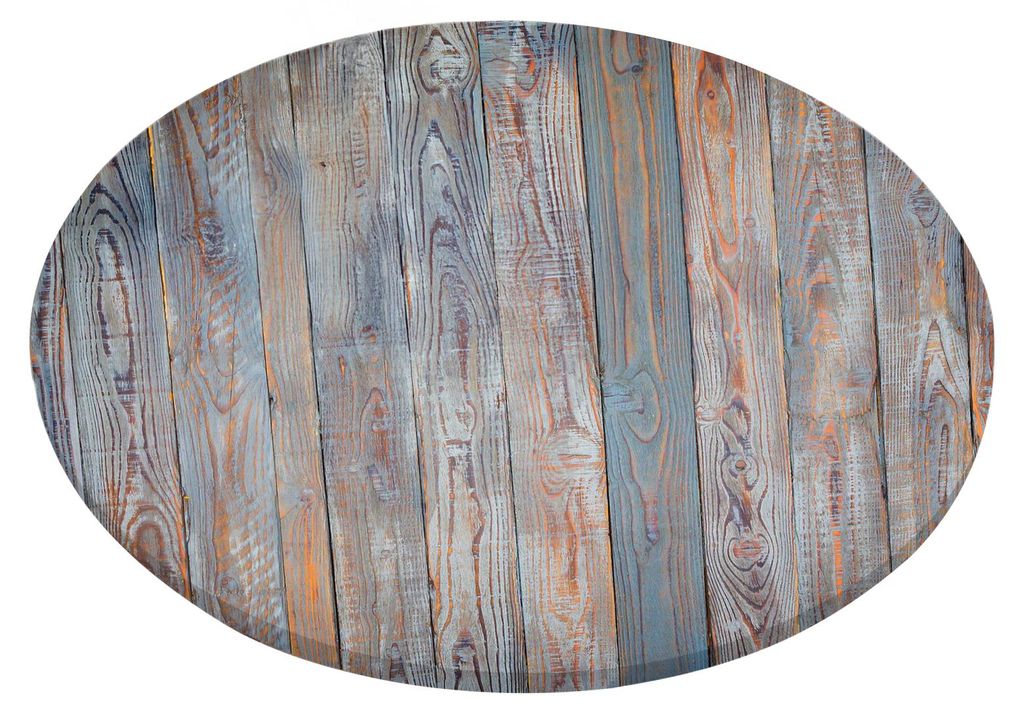 Runde Tischdecke mit Holzmaserung, passgenauer Tischüberzug mit elastischem Rand, rustikaler, wasserdichter Tischschutz für Zuhause, Landhausstil...