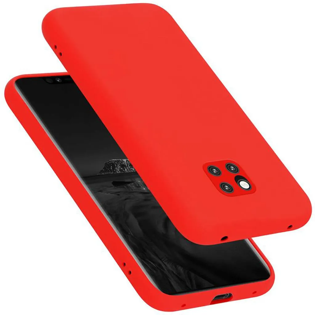 Cadorabo Custodia Huawei Mate 20 Pro Rosso - Cover TPU Effetto Silicone
