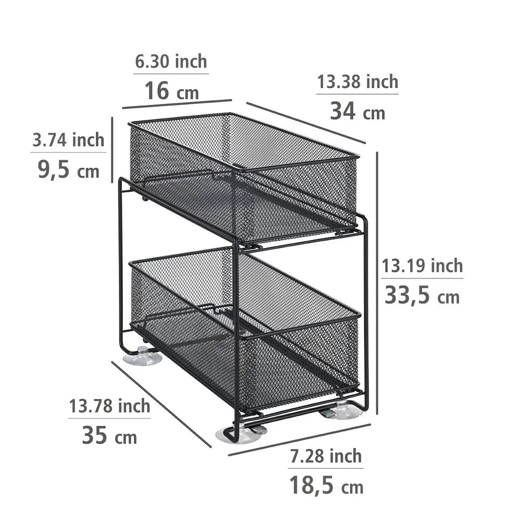 Commode de rangement Gioma Noir avec tiroirs - Bibliothèque moderne - 4