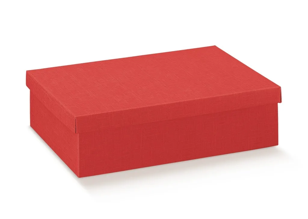 10 Scatole Regalo Rosse con Coperchio 38x26x13cm - Spedizione Rapida