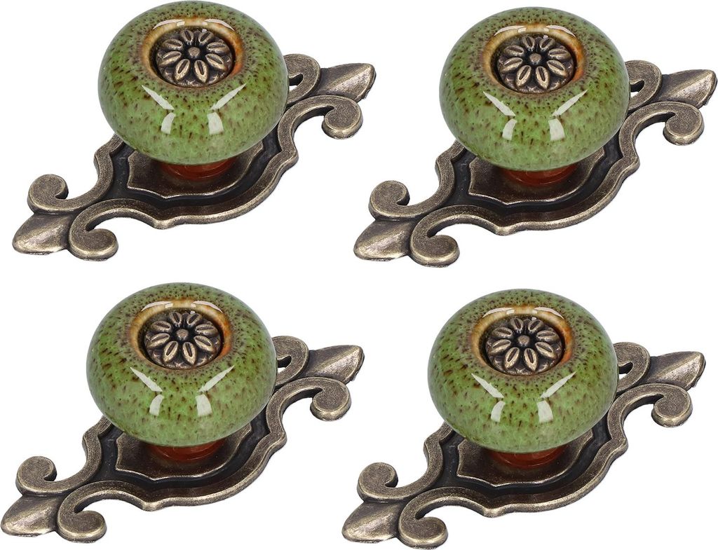4er-Set Möbelgriffe aus Zinklegierung für Schranktüren und Schubladen – exquisite Möbelaccessoires in Grün