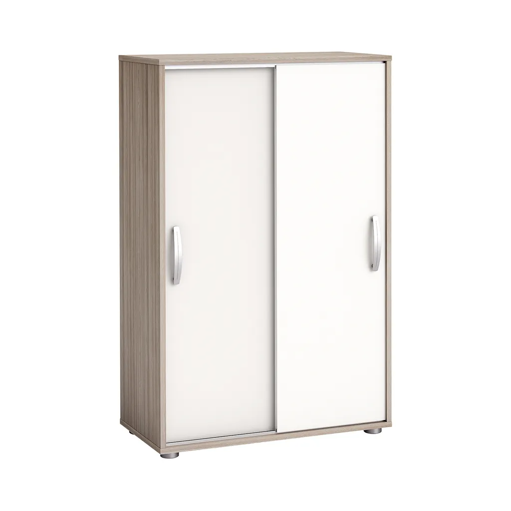 Commode NANO chêne Shannon et pearl white à 3 tiroirs pour la chambre