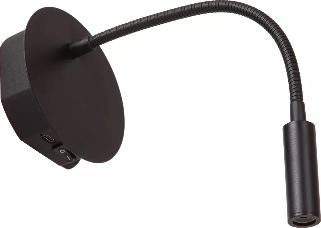 Lampe de lecture murale JOLIJN noire flexible LED 2W pour tête de lit chic