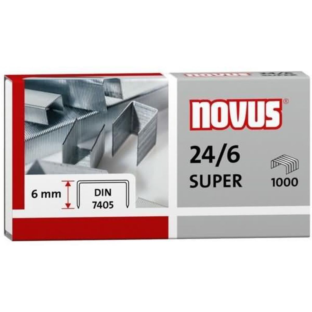 Novus Heftklammern 24/6 DIN SUPER für Büroheftgeräte, Produktbild 