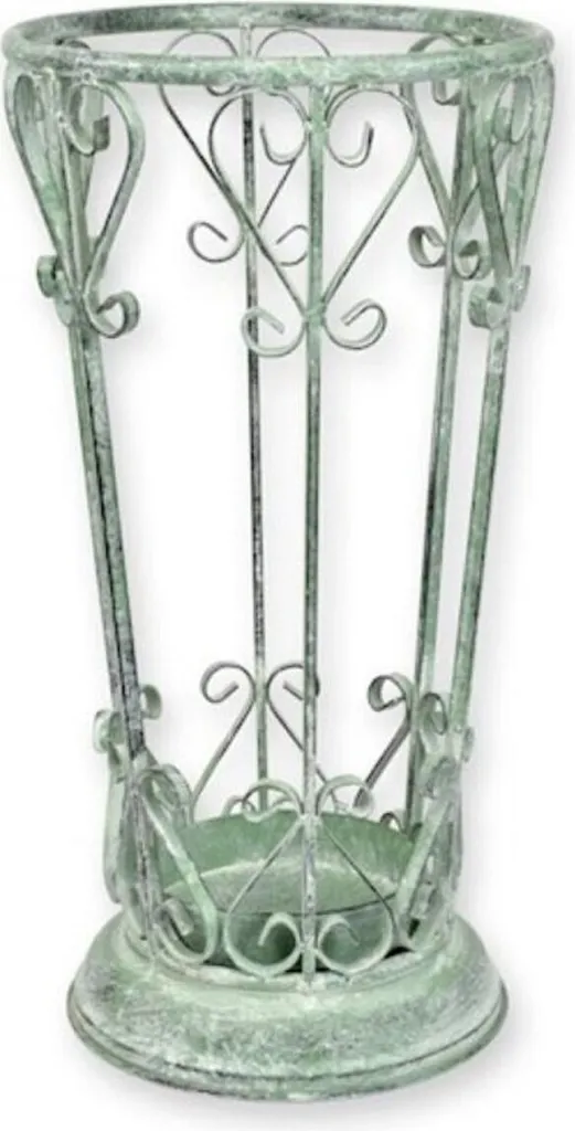 Porte-parapluie Design Rétro en Métal Vert Antique pour Entrée Chic