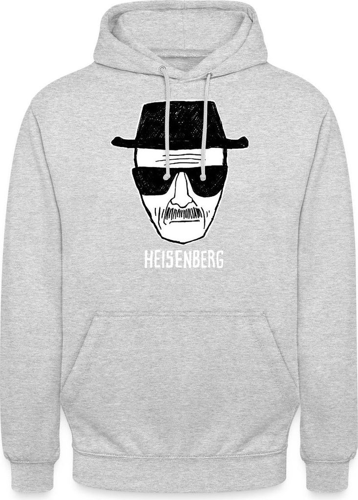Spreadshirt Breaking Bad Heisenberg Skizze Zeichnung Uni Hoodie, XL, Hellgrau meliert