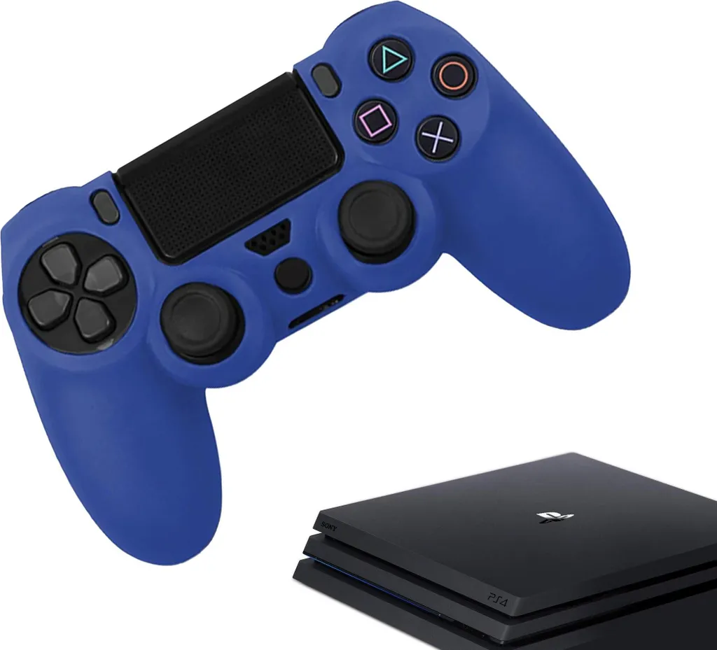Custodia Protettiva PS4 Blu - Design Ergonomico Soft-Touch