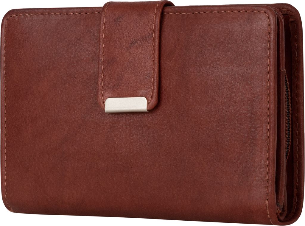 Money Maker RFID Damen Geldbörse Portemonnaie Geldbeutel Damenbörse Leder Braun.