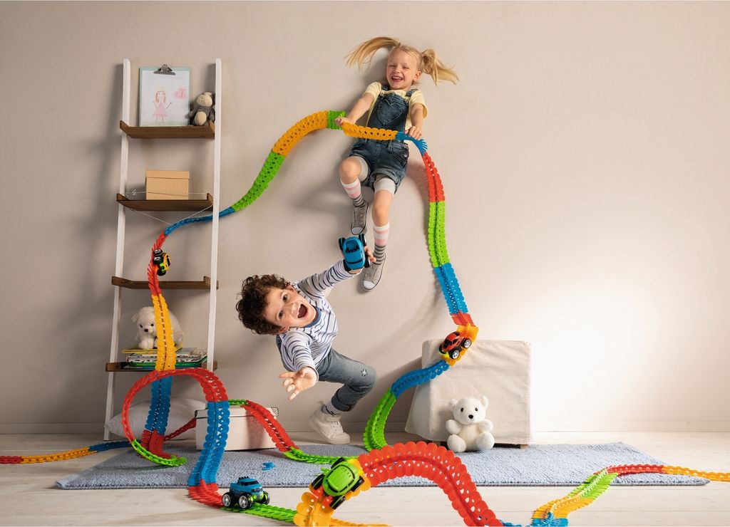 Smoby FleXtreme Starter-Set Autorennbahn - 184 bunte Produktbild 48