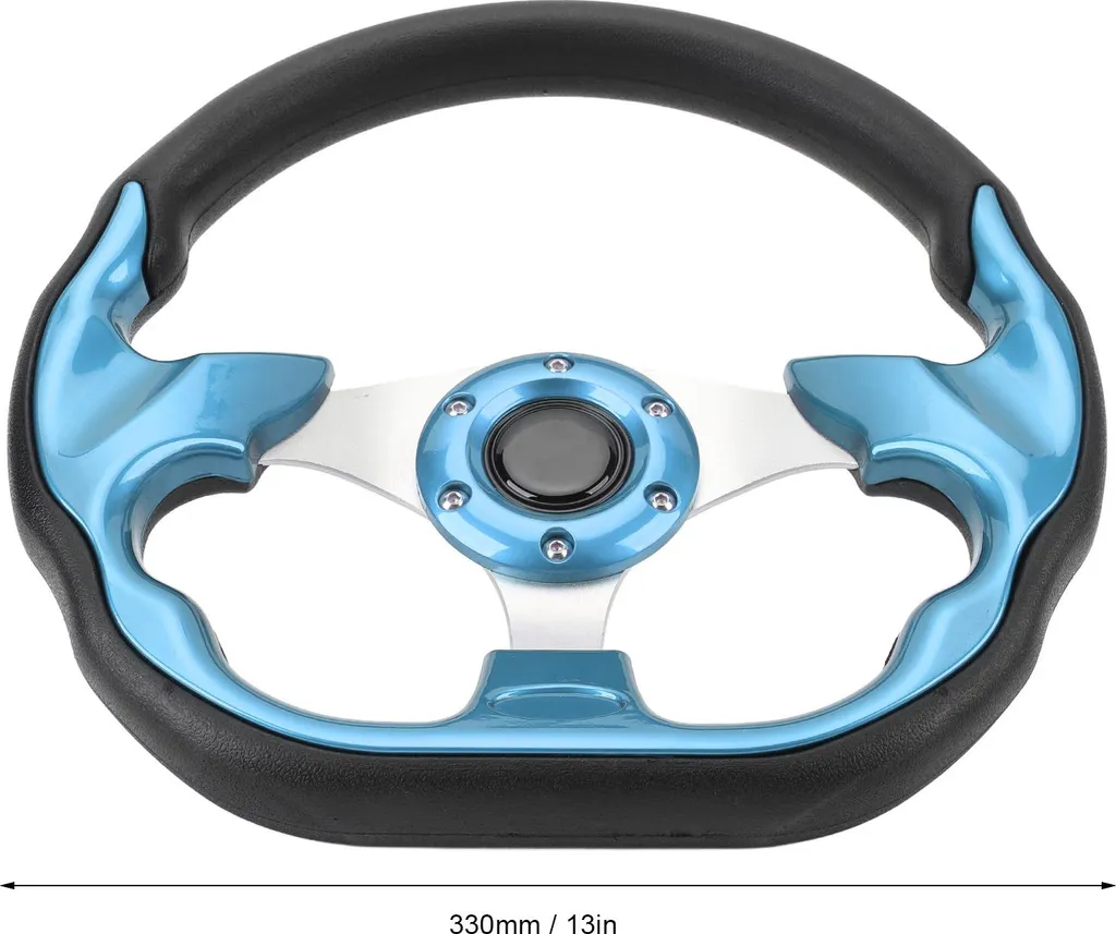 Volante Racing Universale Blu 320mm - Stile Elegante e PU Resistente - 5