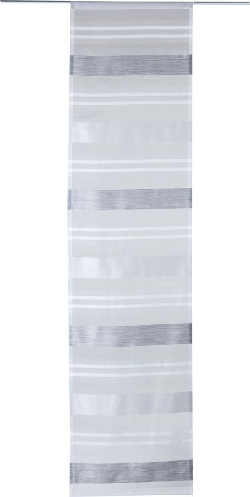Flächenvorhang - Weiß - Silbergrau - 60 x 245 cm - mit Streifen