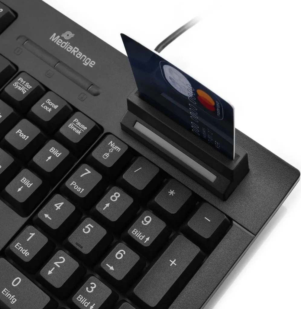 Clavier USB pour signature électronique et lecture carte à puce noir