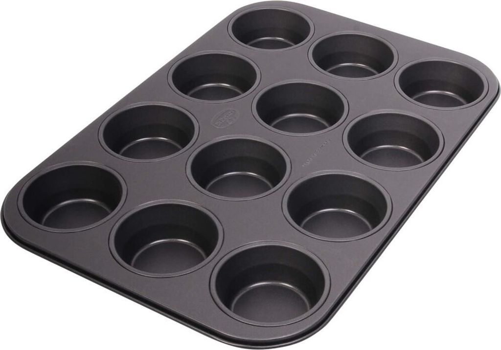 Dr. Oetker Muffinform 12-er Mini Ø 7 cm, Cupcake Form für saftige Muffins, Muffinblech mit Antihaftbeschichtung