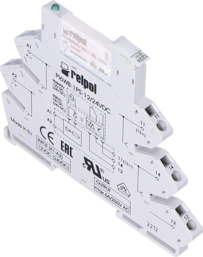 Module de relais d'interface pour automatisation industrielle 24V 6A