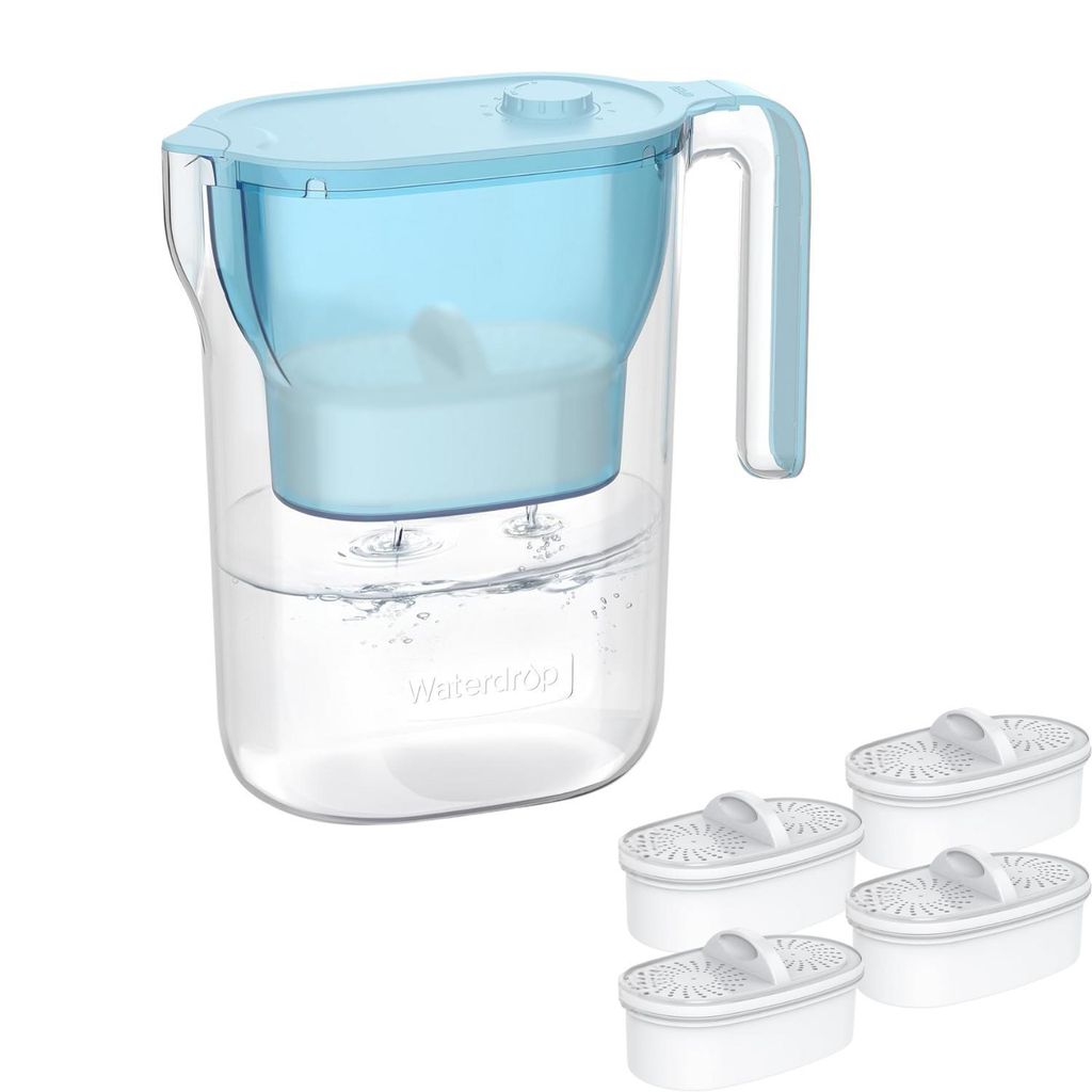 Waterdrop Wasserfilter Kanne Kühlschrank Wasserfilterkrug mit 4 Filter, 2,5 L, NSF-, BPA-frei, Blau (Ersatzfilter: WD-PF-01A)