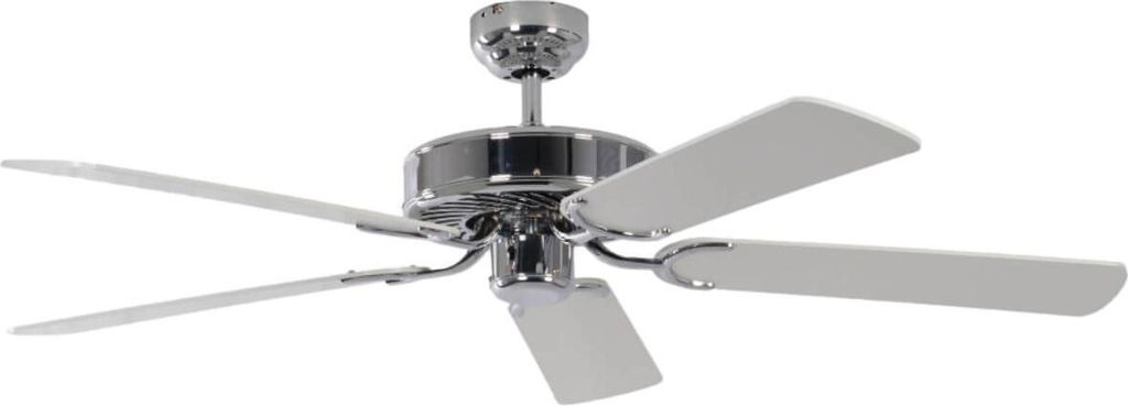 Deckenventilator mit Zugkette Potkuri Stahl / Weiß 132 cm