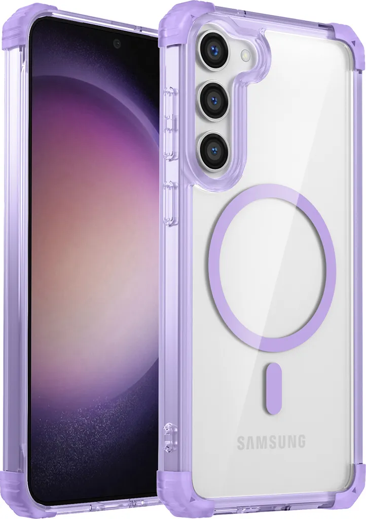 Cover MagSafe Samsung S23 Viola - Protezione Militare e Ricarica Rapida