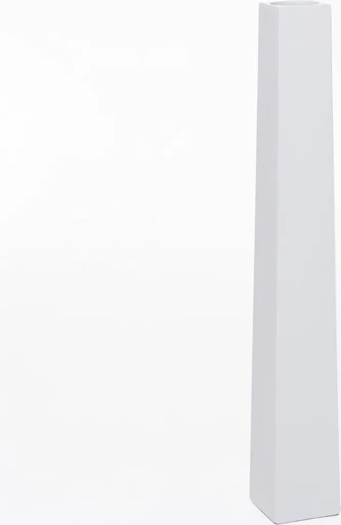 VIVANNO Vaso da terra a colonna OBELISK in vetroresina, bianco opaco - 11x11x80 cm
