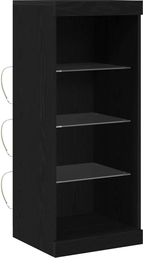 Vetrinetta vidaXL Rovere Nero con Luci LED | Mobiletto Ingresso 100cm - 2