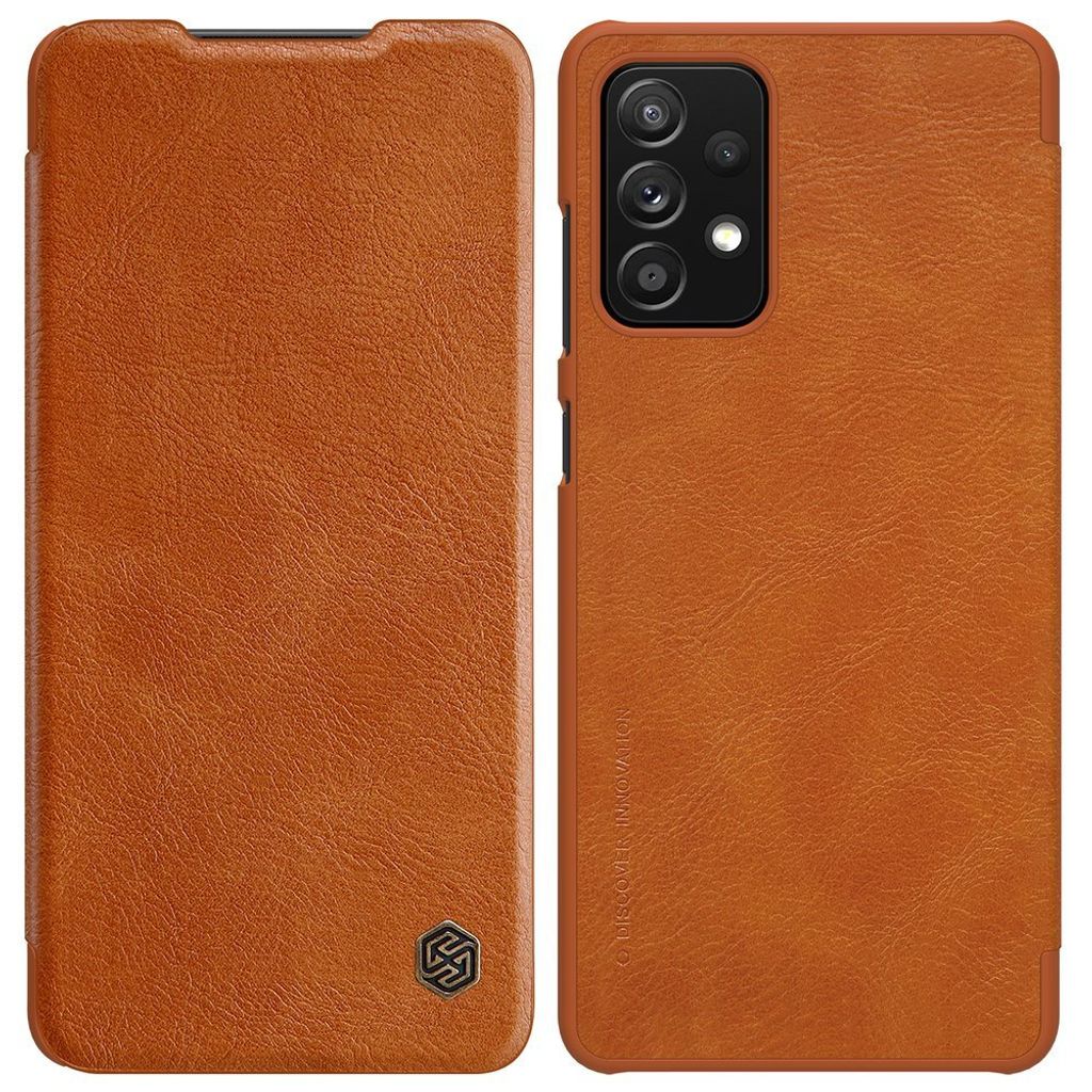 Nillkin Qin Leder Holster Fall Samsung Galaxy A72 4G Braun