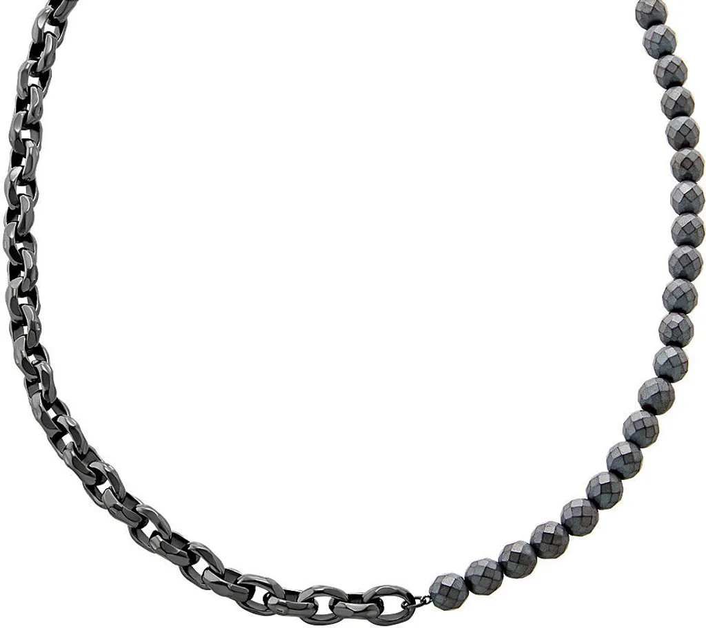 Chaîne de Cou Noire pour Homme Armani Exchange Classic Longueur 70 cm