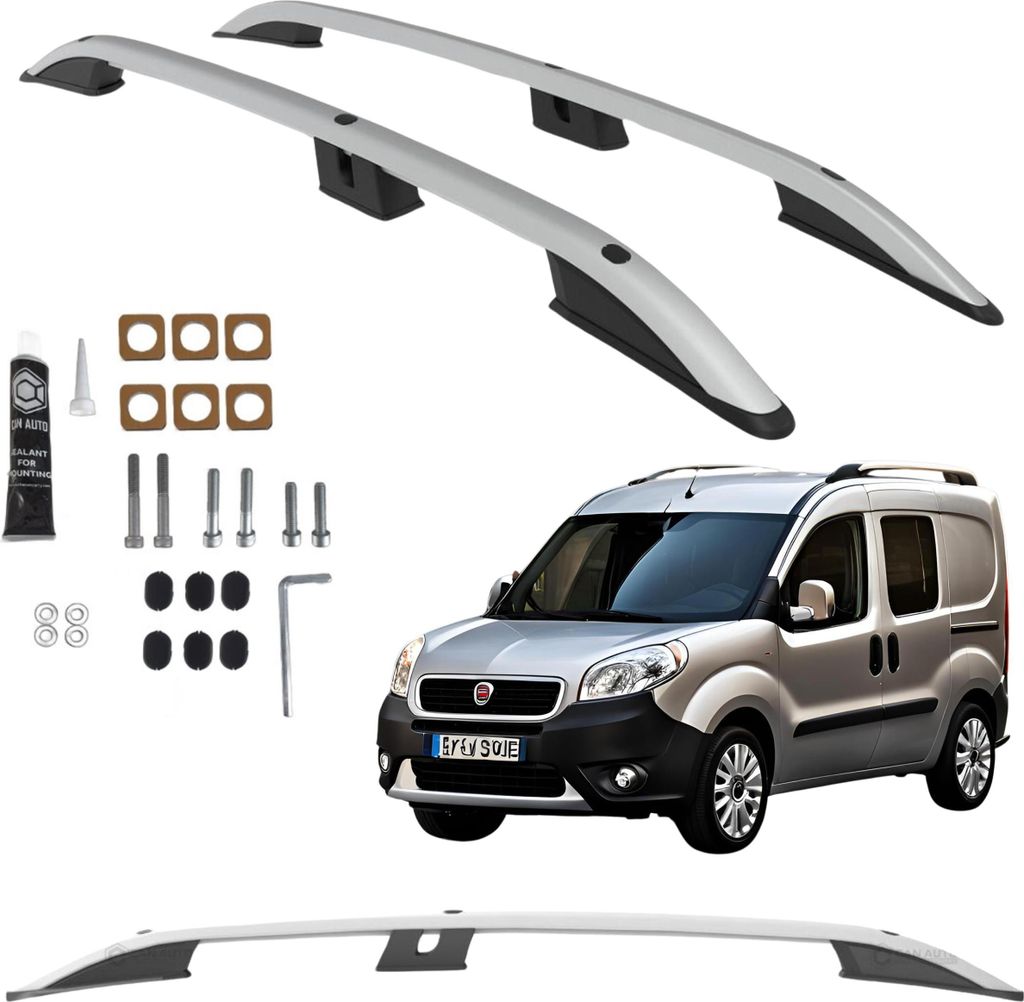 CAN Dachreling für Fiat Doblo Maxi L2 ab 2010 Silber