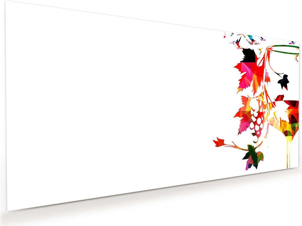 Glasbild Wandbild Buntes Weinglas 120x60cm in XXL für Wohnzimmer, Schlafzimmer, Badezimmer, Flur