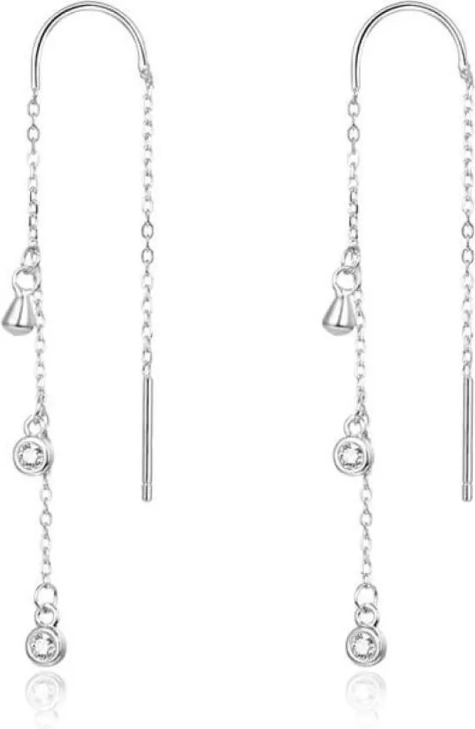 Boucles d'oreilles en argent hypoallergénique et zircones AGUV1964