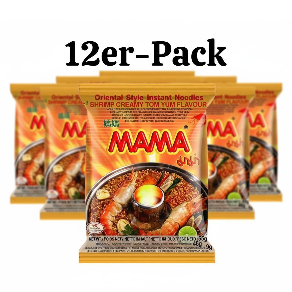 12er-Pack MAMA Instantnudeln Shrimp Creamy Tom Yum 55g Produktbild 
