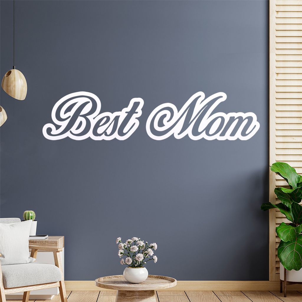 best Mom Mutter Familie Wandtattoo Wandaufkleber Wall Sticker - Dekoration, Küche, Wohnzimmer, Schlafzimmer, Badezimmer