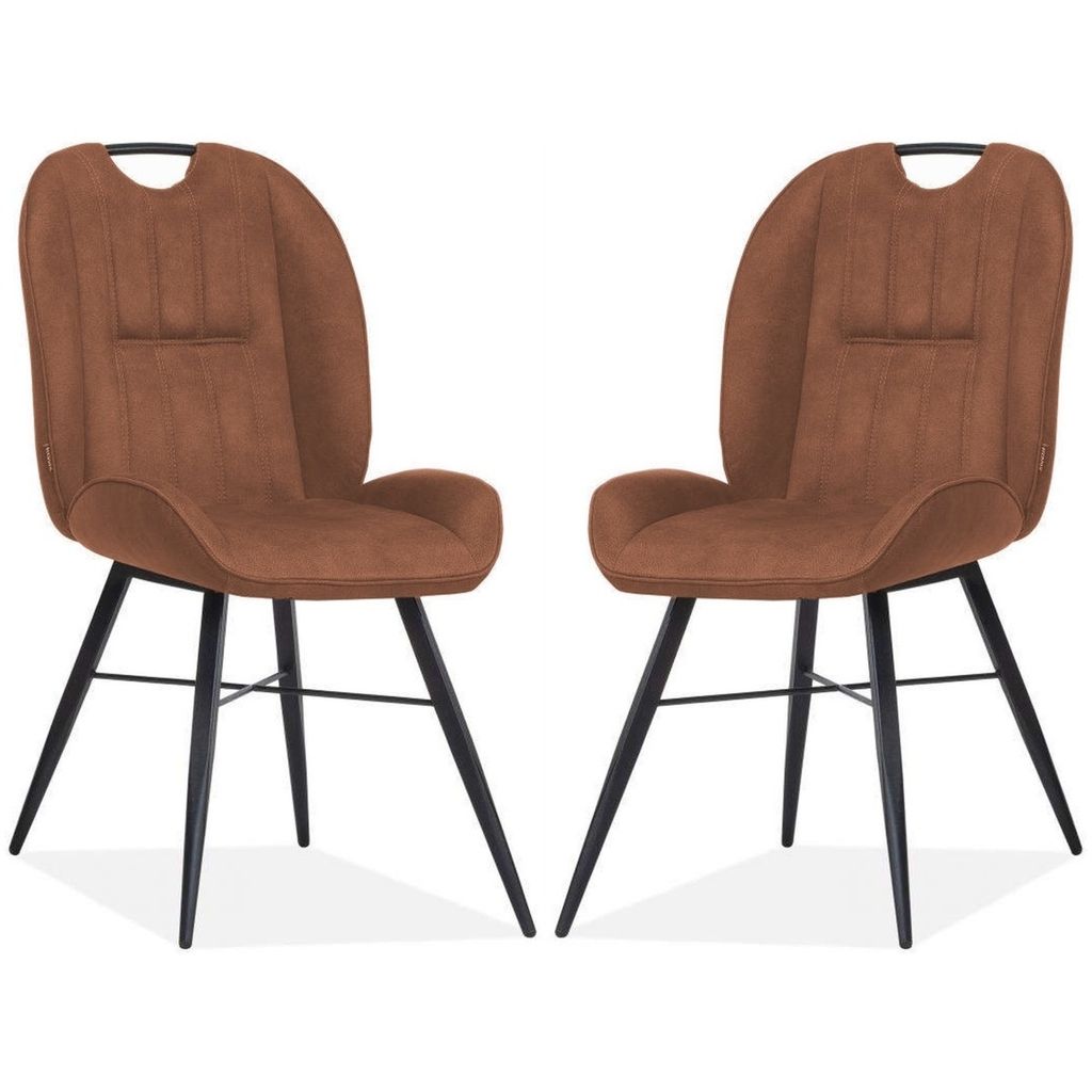 MX Sofa Shelton Esszimmerstuhl – Cognac (2er-Set) Produktbild 