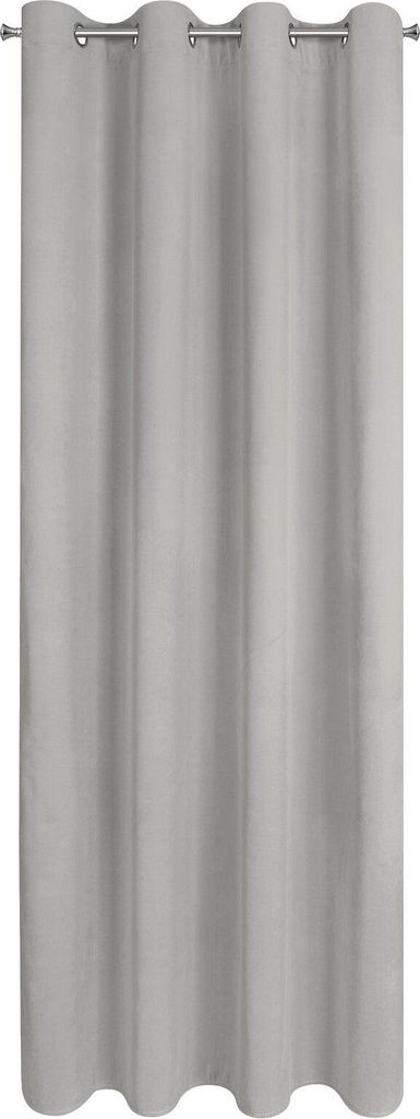 EUROFIRANY | Gardinen - Vorhang - NITA - 140x250 cm - Stahlgrau - 100% Verdunkelung - Eleganter Veloursstoff