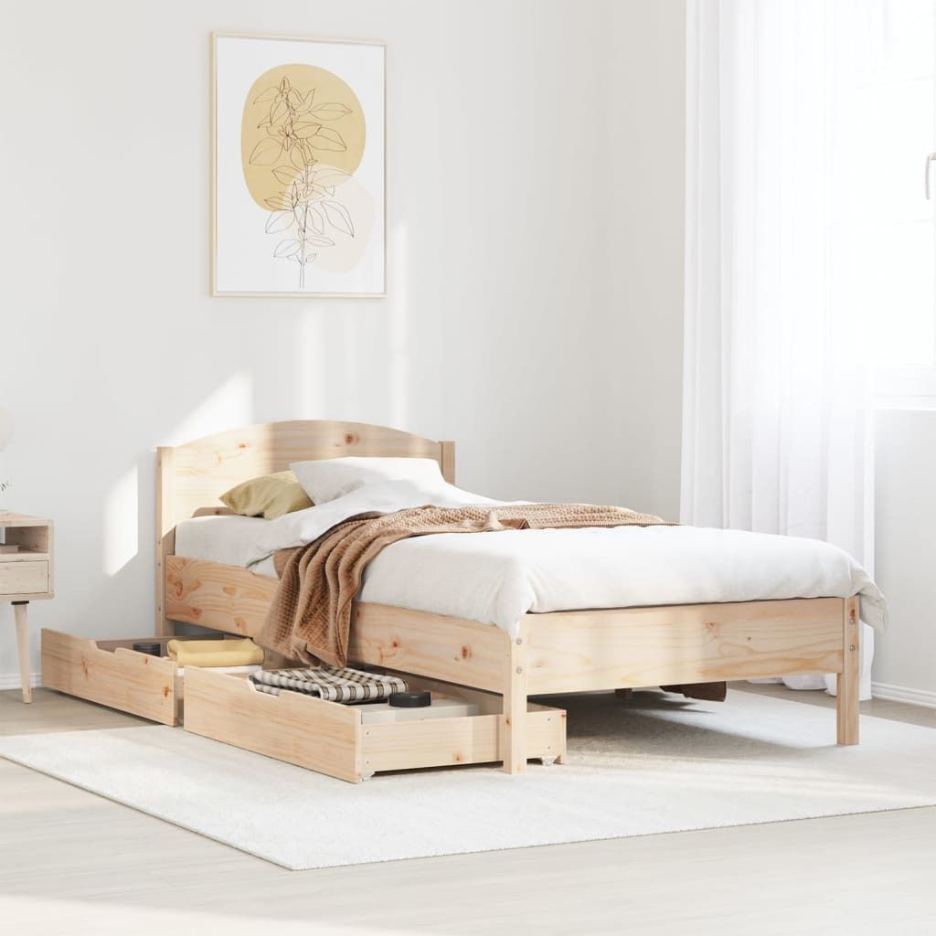 Maison Exclusive - Massivholzbett ohne Matratze 75x190 cm Kiefernholz