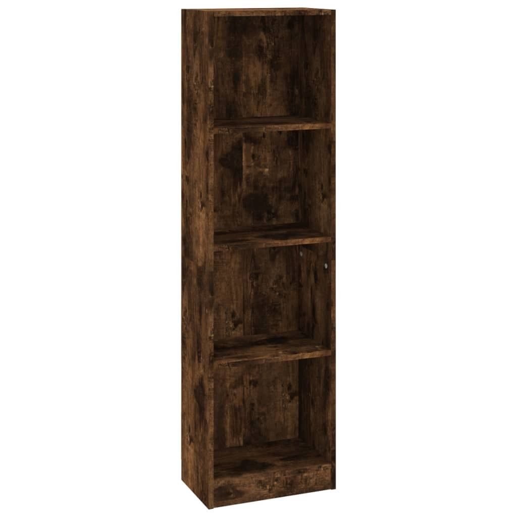 vidaXL Bücherregal 4 Fächer Räuchereiche 40x24x143 cm Holzwerkstoff