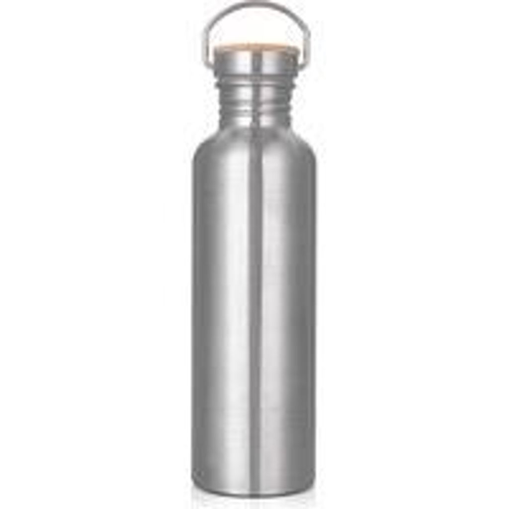 1 Liter tragbarer Einweg-Wasserflasche aus Edelstahl - nicht isoliert - leckfrei - einwandig - geschmackfrei - für draußen, Sport, Schule, Fitness