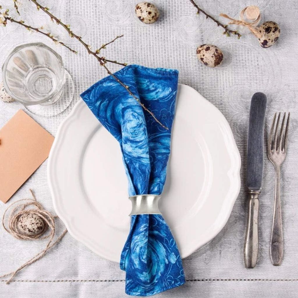 Serviettenringe für Hochzeitsbankett - runde Serviettenringe für Dinner und Hotel - Set von 6 Stück