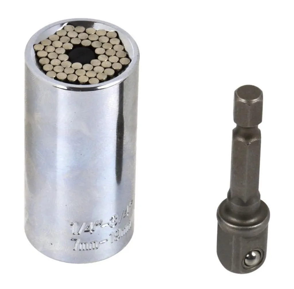 GEKO Chiave a Bussola Universale 7-19mm con Adattatore Angolare 105°