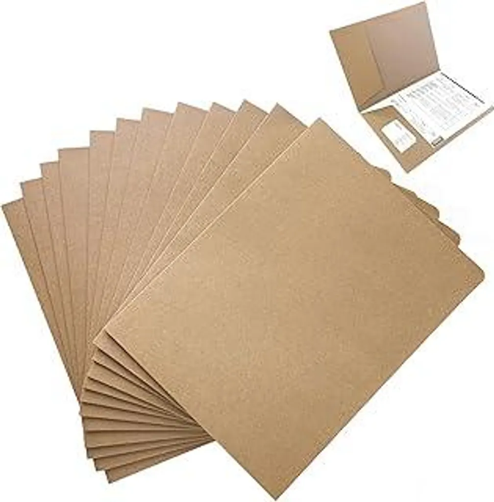 Cartelline A4 Eco-Friendly Marroni con Tasca per Documenti e File