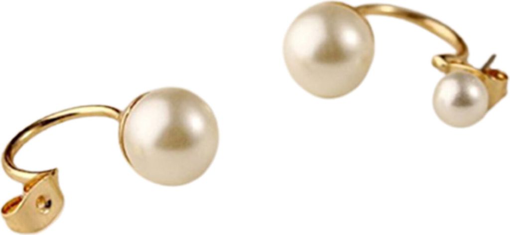 1 Paar Ohrstecker mit doppelter Kunstperle, schicke Legierung, modische Hochzeit-Ohrringe für Damen