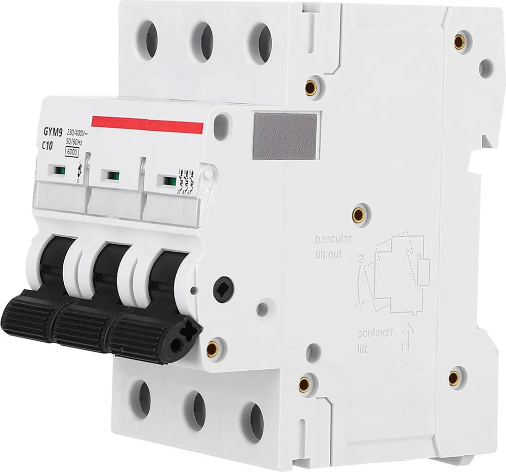 Interruttore 3P 10A 400VAC GYM9-C65 - Alta Protezione Magnetotermica