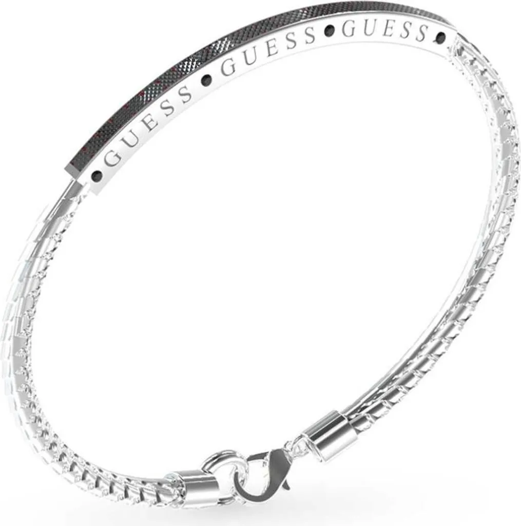 Bracelet Guess JUXB03213JWSTBKS pour Homme en Acier Noir et Look Rock
