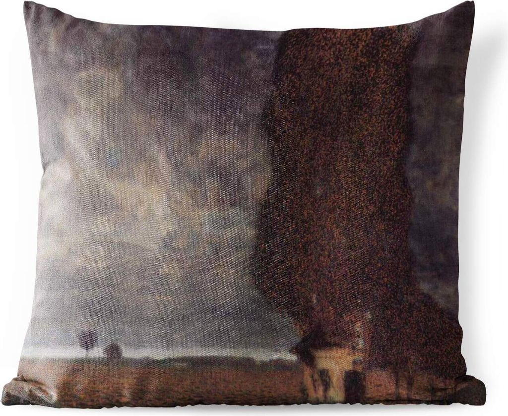 MuchoWow Outdoor Kissen - Herannahender Sturm - Gemälde von Gustav Klimt - 45x45 cm - Wetterfest - Lounge Kissen - Fotokissen - Dekoratives Kissen