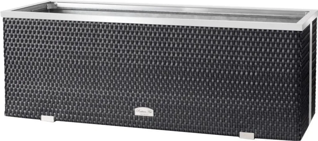 Bac à plantes en rotin anthracite 70cm résistant aux UV et intempéries
