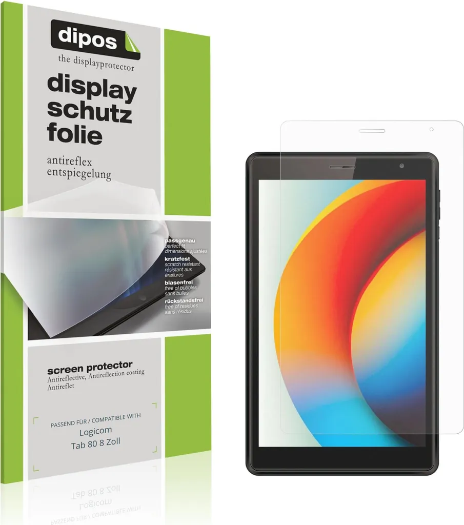 2x Pellicole dipos Antireflex per Logicom Tab 80 - Qualità Premium