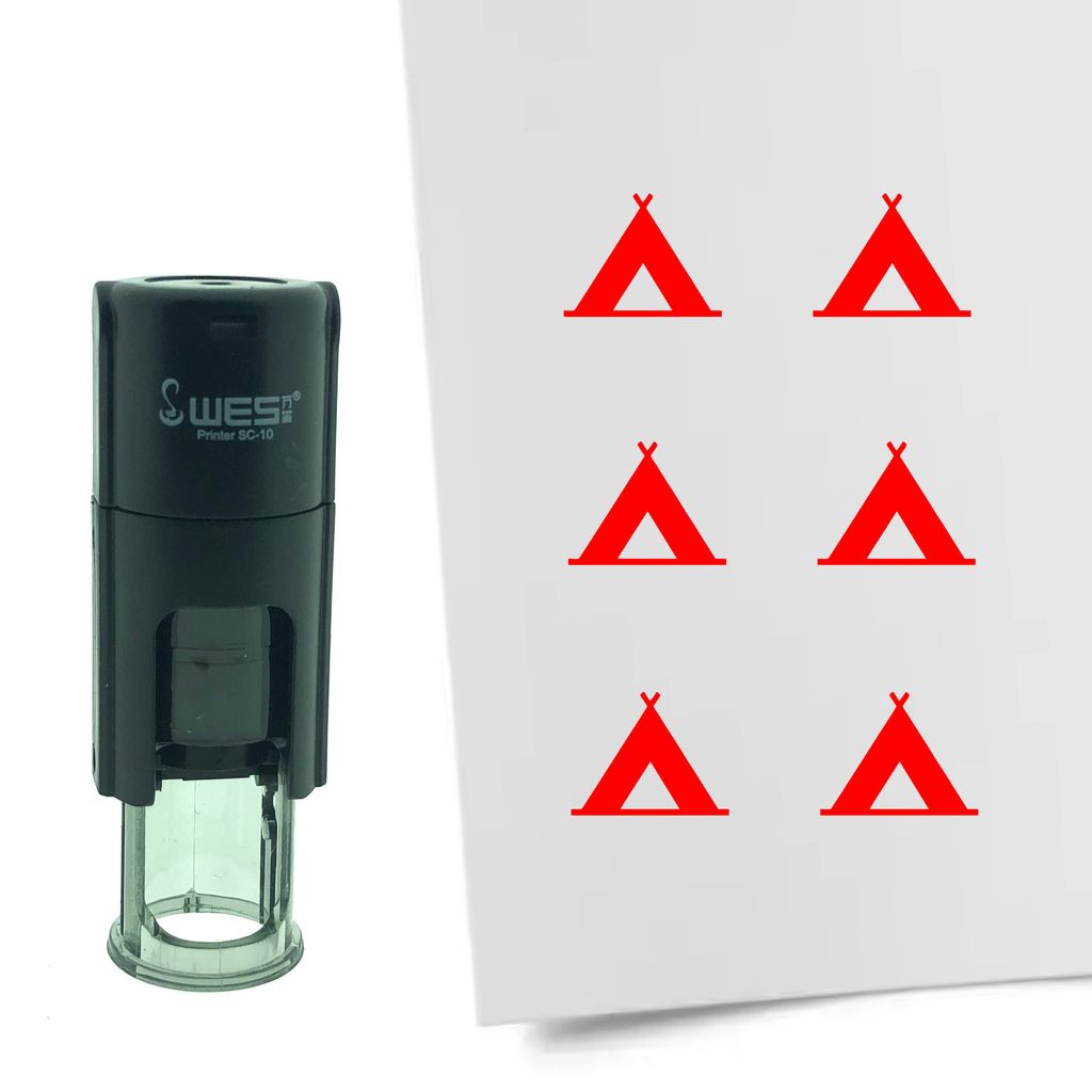 CombiCraft Selbstfärbender Stempel 'Zelt' in der Farbe Rot, Ø10mm