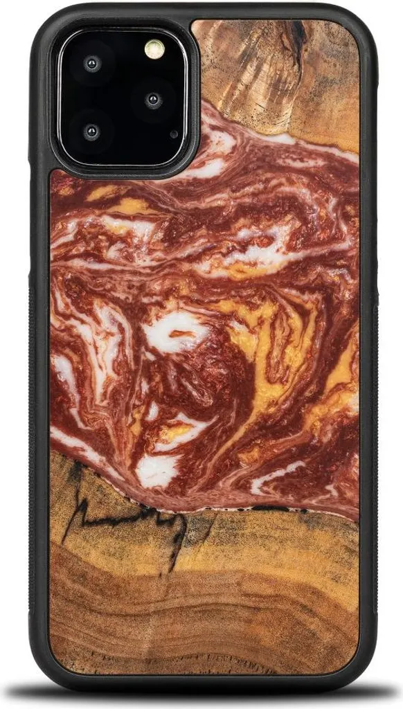 per GOWOOD Custodia in Legno per iPhone 11 con