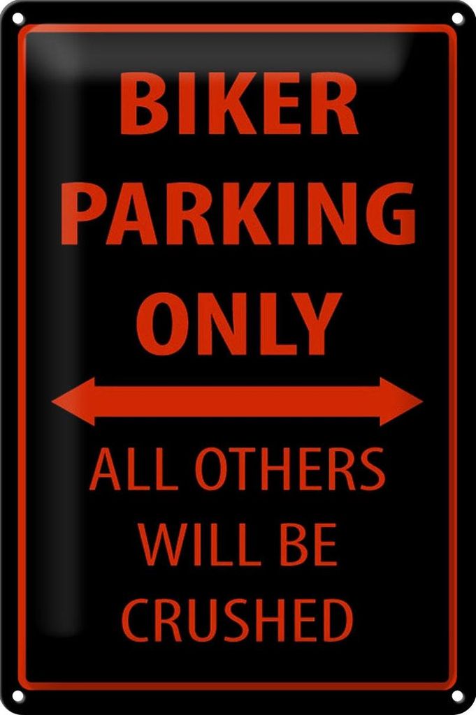 Blechschild Fahrrad 20x30cm Biker parking only Produktbild 