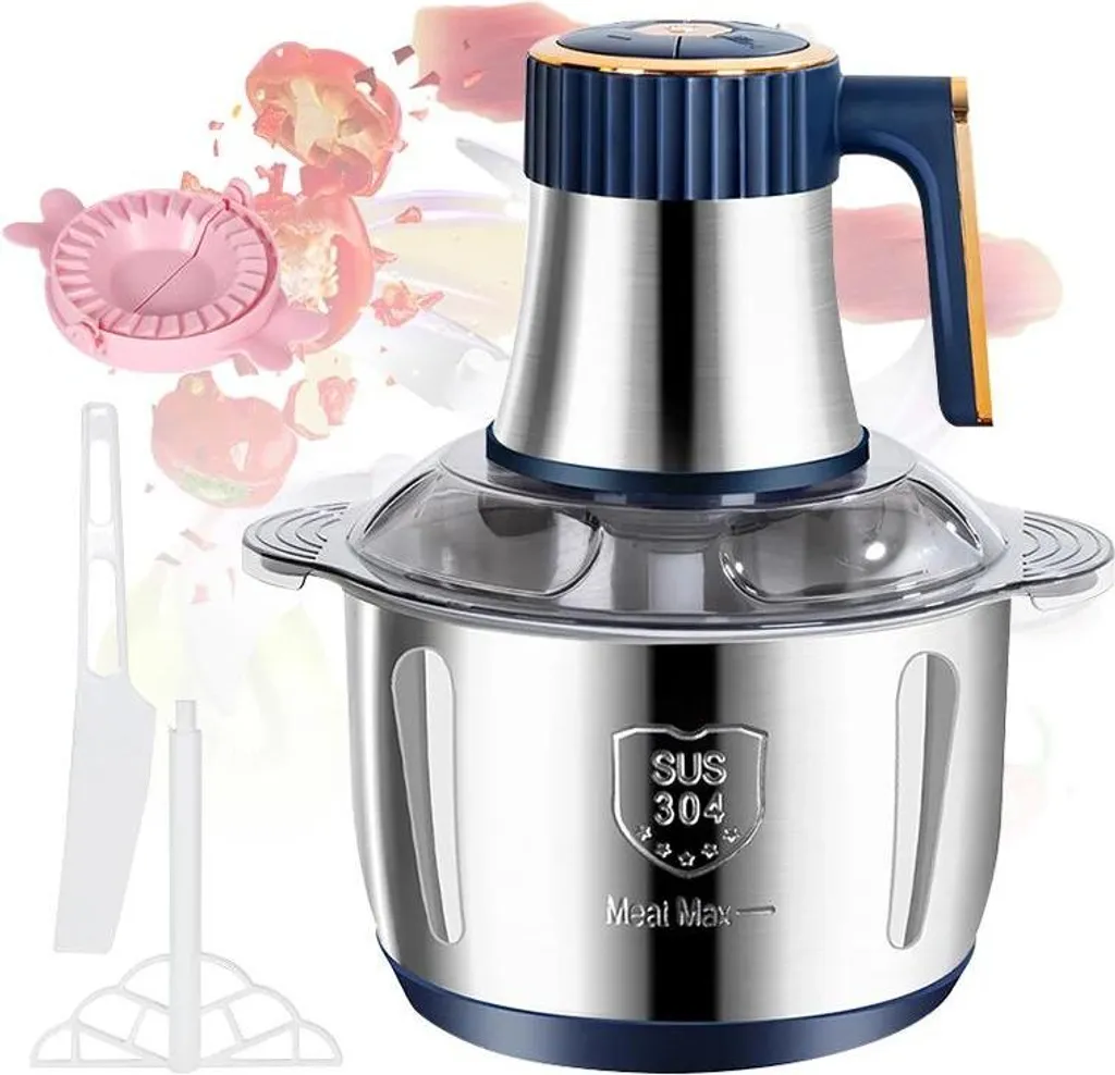 Hachoir électrique 5L idéal pour préparations familiales en inox