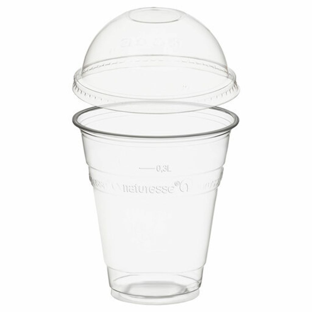 250x  Trinkbecher 300ml mit Domdeckel ohne Loch aus Produktbild 